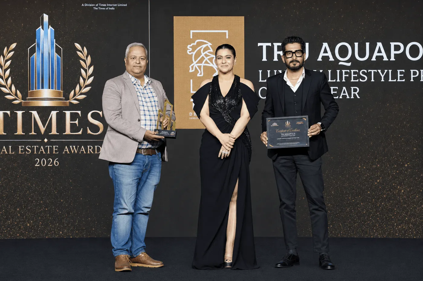 The TRU team receiving the Luxury Lifestyle Project of the Year 2026 award for TRU Aquapolis